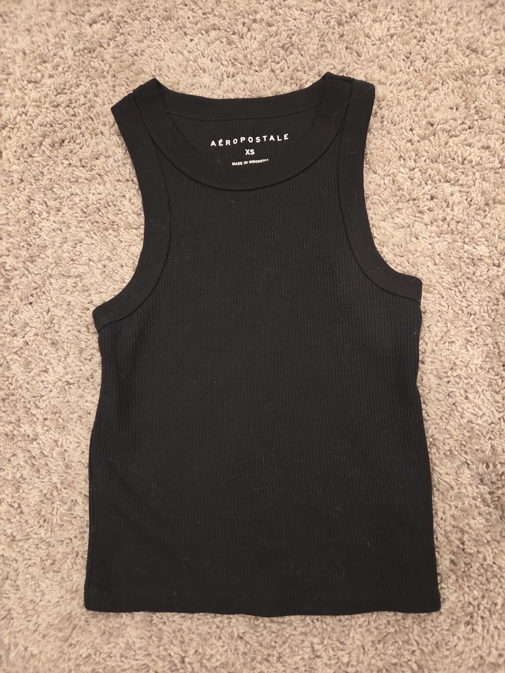 Aeropostale Women's Black Ribbed Tank Top